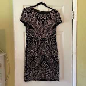 Jump appeal black with rose gold glitter cocktail dress